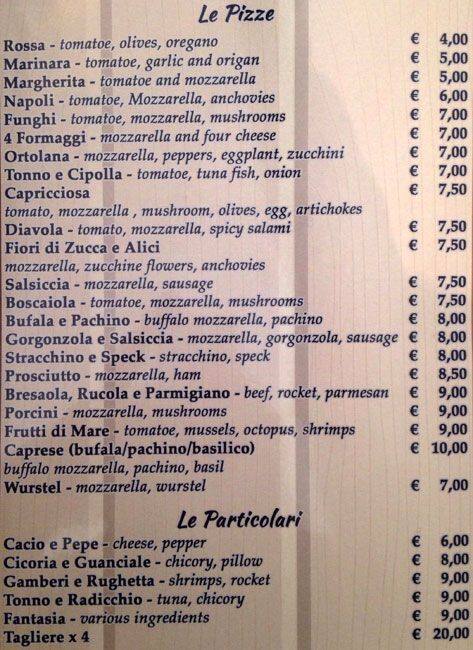 Menu di Ristorante Al Vecchio Galeone 