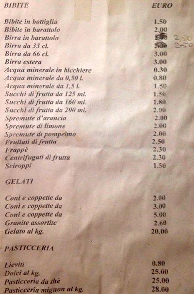 Zagarella menu