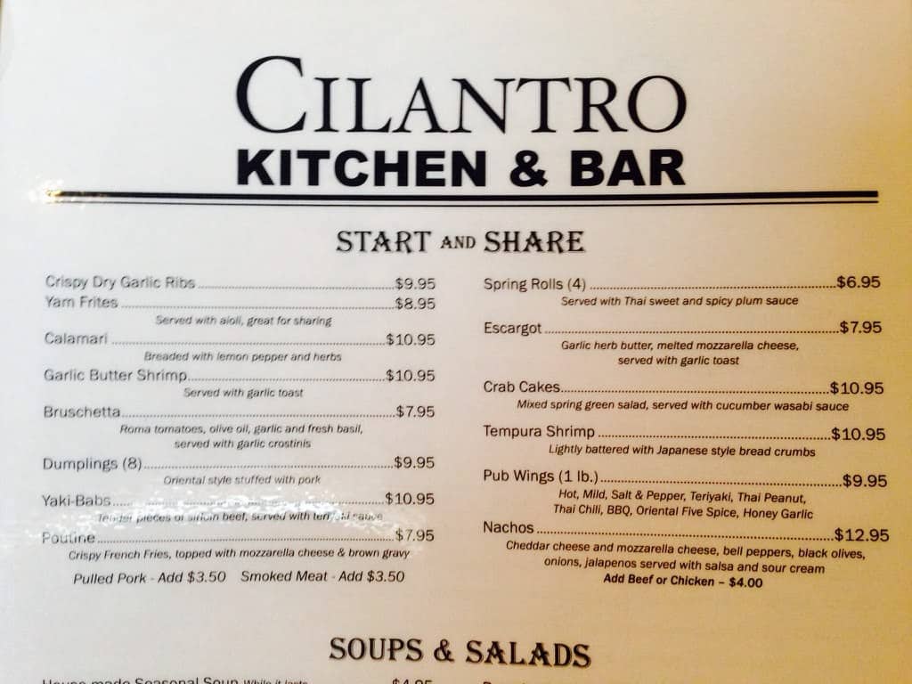 cilantro kitchen and bar