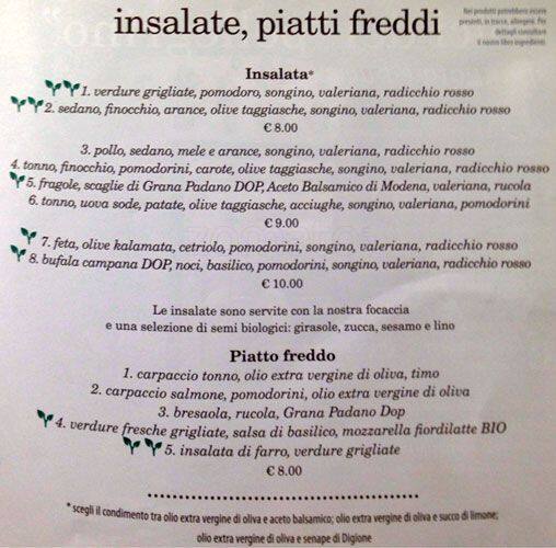 Menu di Od Caffè Mondadori 