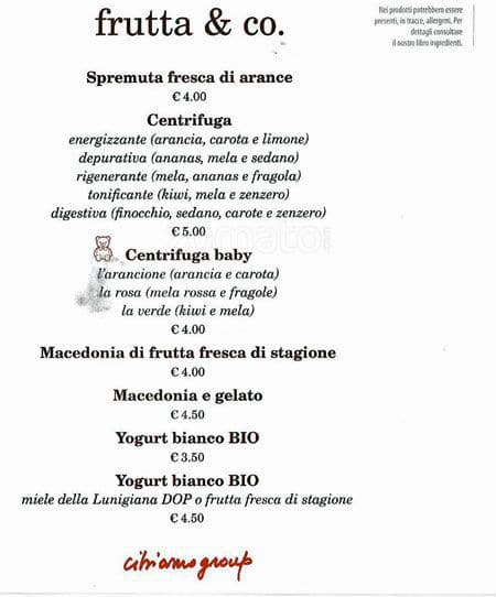 Menu di Od Caffè Mondadori 