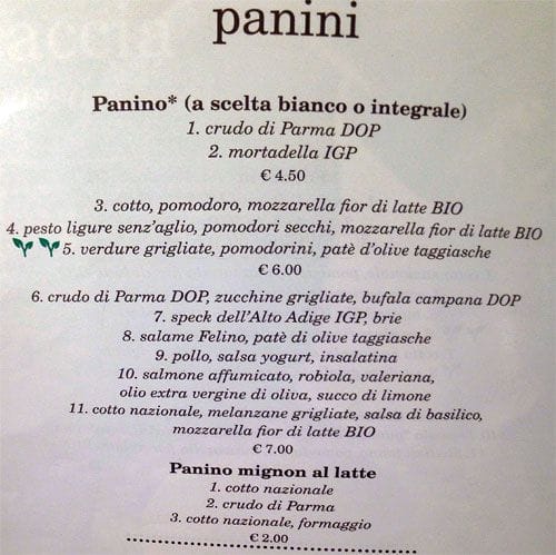 Menu di Od Caffè Mondadori 