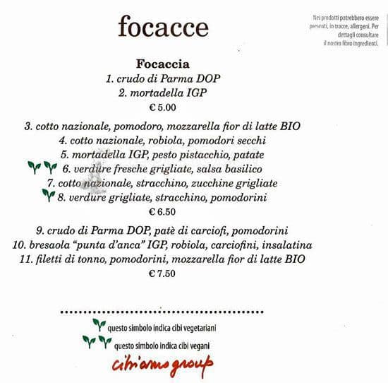 Menu di Od Caffè Mondadori 