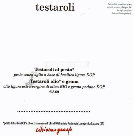 Menu di Od Caffè Mondadori 