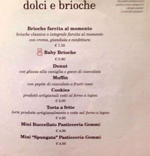 Menu di Od Caffè Mondadori 