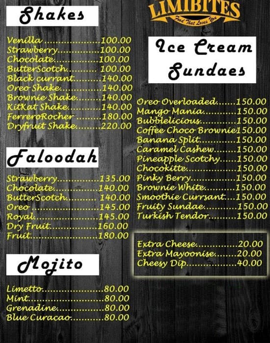 LIMINOS menu
