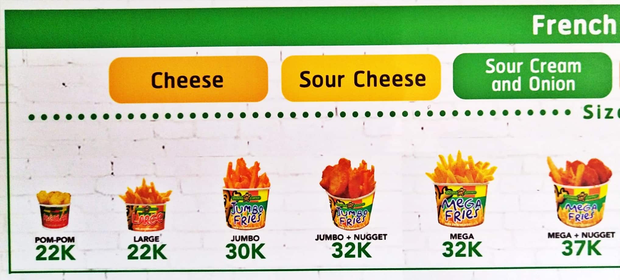 Potato Corner Menu, Menu untuk Potato Corner, Tanjung Duren, Jakarta