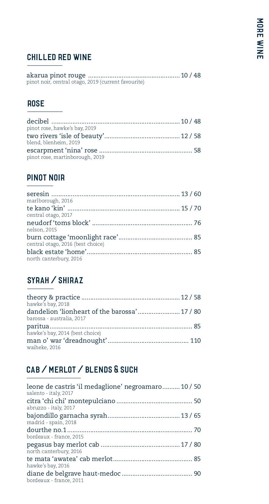 Menu at Mr. Pickles restaurant, Hamilton