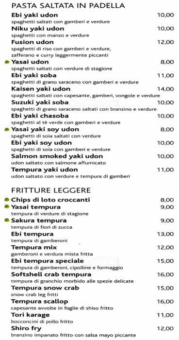 Menu di Wasabi Restaurant 