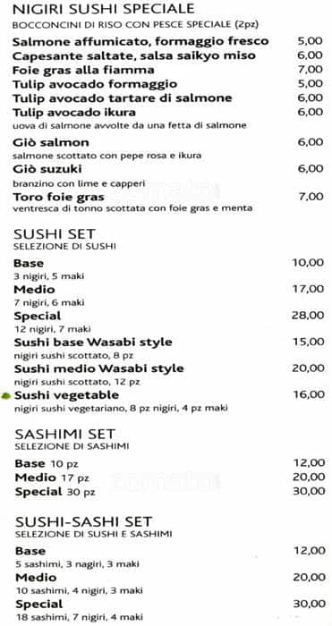 Menu di Wasabi Restaurant 
