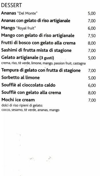 Menu di Wasabi Restaurant 