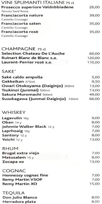 Menu di Wasabi Restaurant 