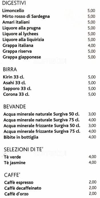 Menu di Wasabi Restaurant 