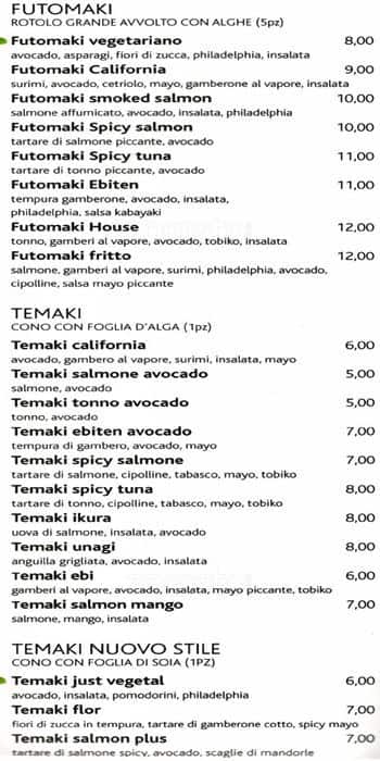 Menu di Wasabi Restaurant 