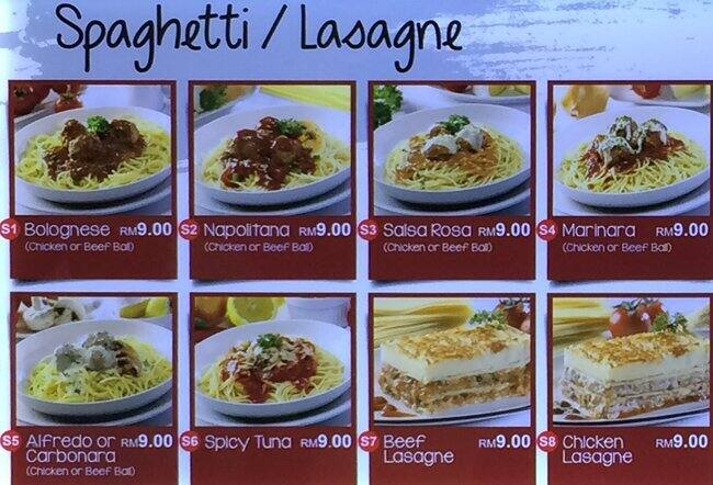 Cafe Menu Malaysia