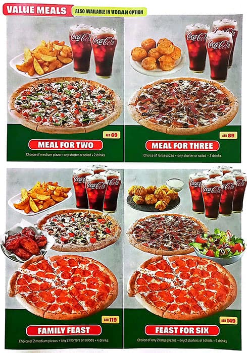 Menu at Papa Johns pizzeria, Dubai, Ground Floor Q