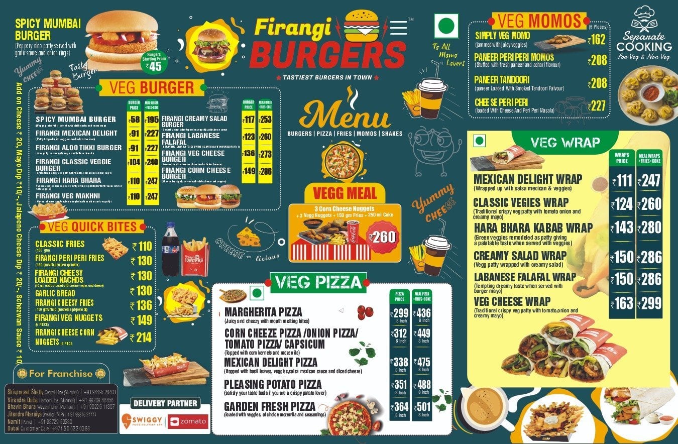 Menu of Firangi Burger, Ambernath, Thane