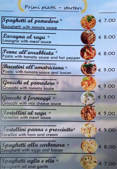 Menu di Bar Circo Massimo 