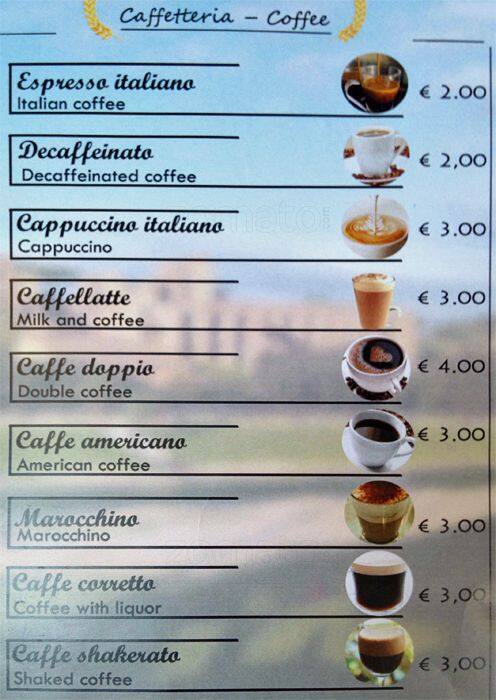 Menu di Bar Circo Massimo 