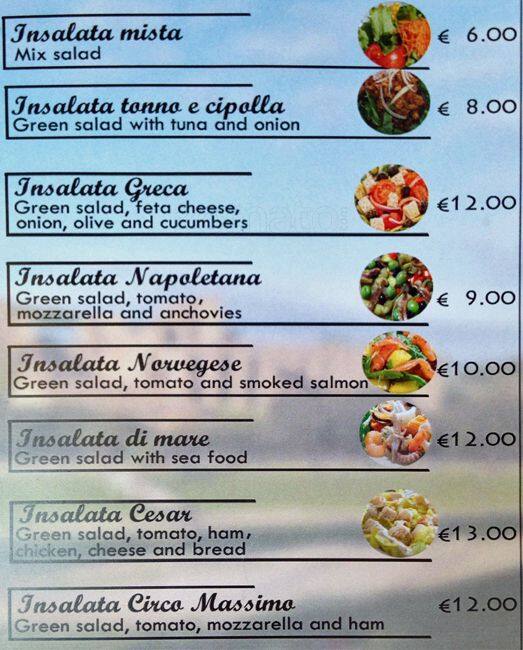 Menu di Bar Circo Massimo 