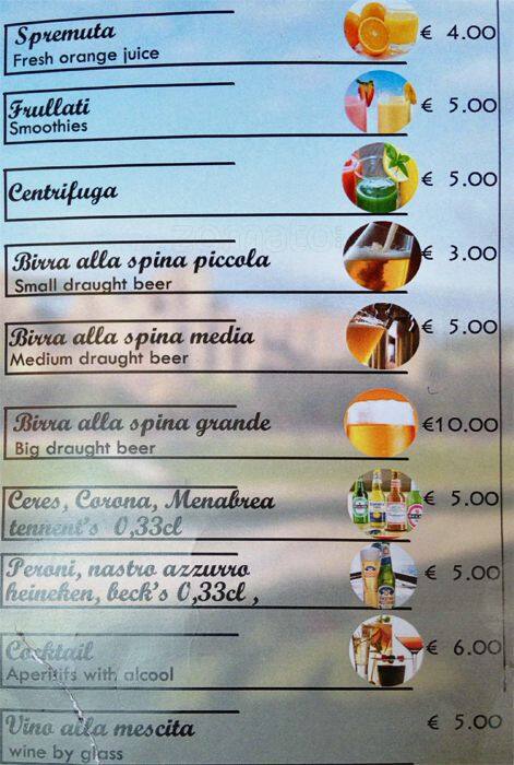 Menu di Bar Circo Massimo 