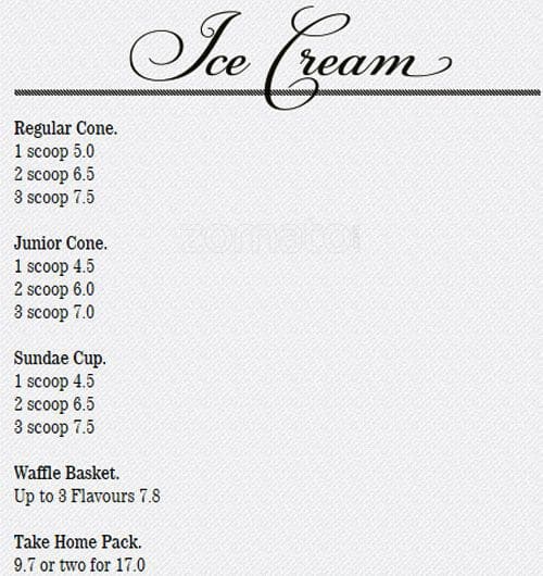 Menu at St Louis House of Fine Ice Cream and Desserts, North Adelaide