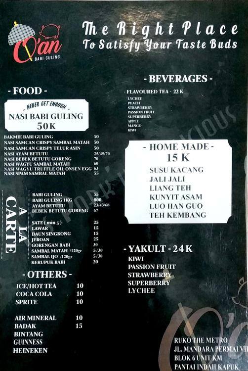 Babi Guling Oan Menu Menu For Babi Guling Oan Pantai