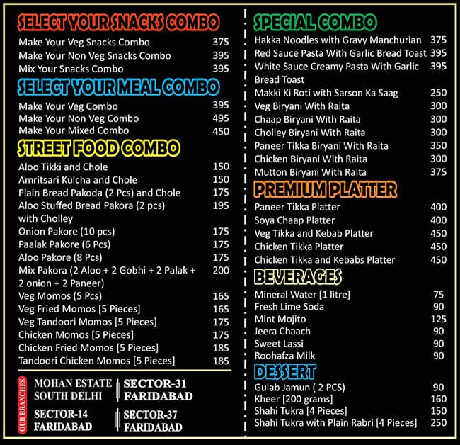 Menu of Diy Combo, Lajpat Nagar 4, New Delhi