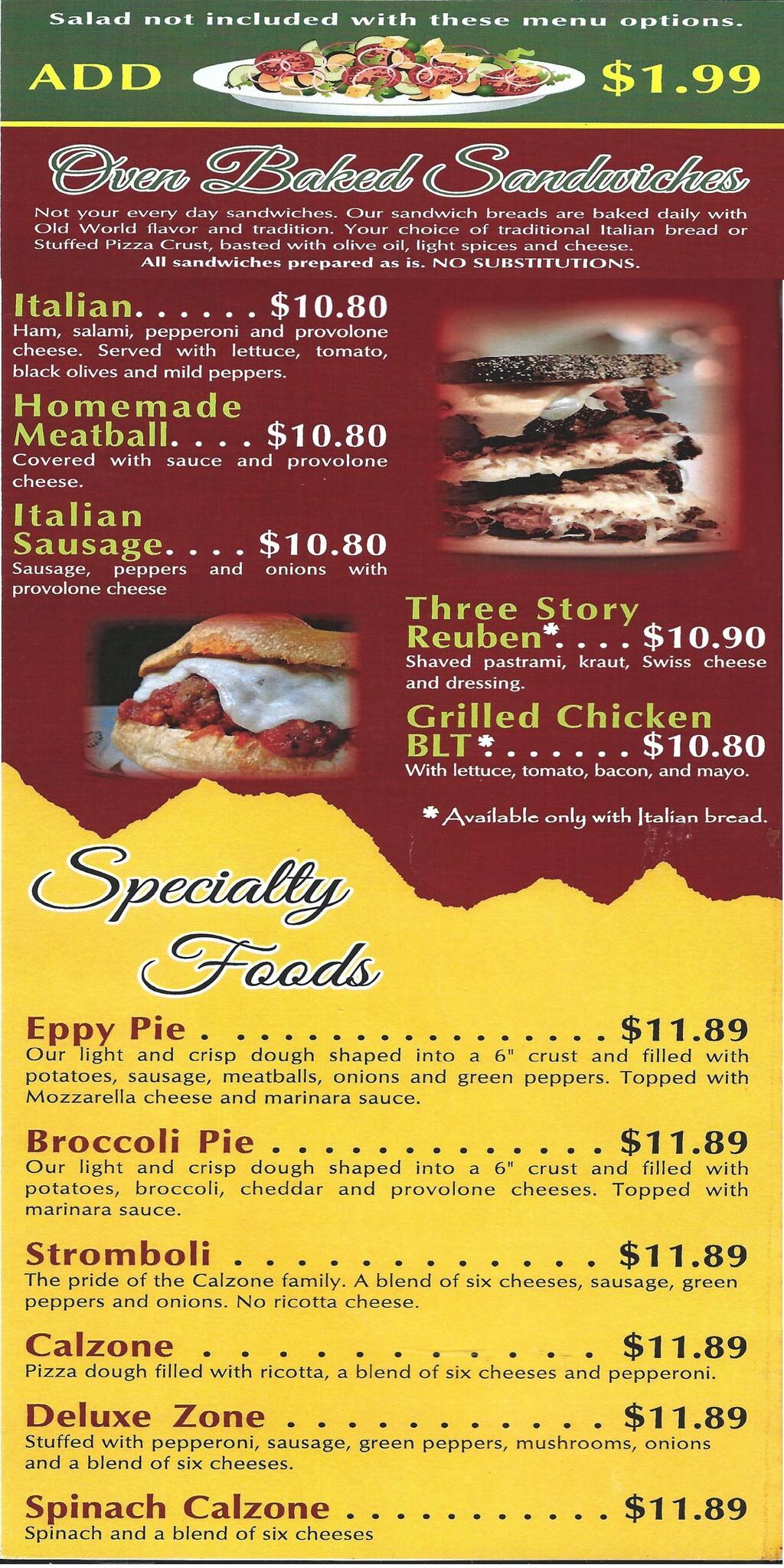 Menu at Undo's Elm Grove pub & bar, Wheeling