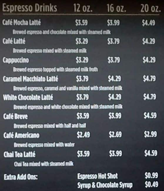 Peet's Coffee & Tea Menu Urbanspoon/Zomato