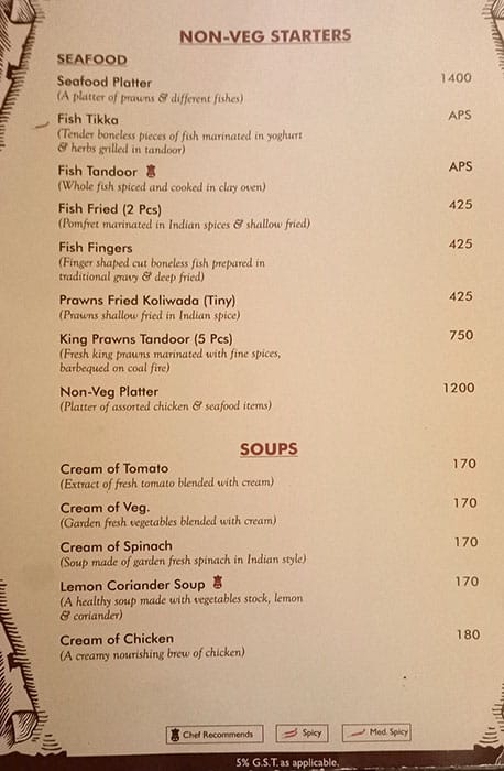 Hotel Rishi menu