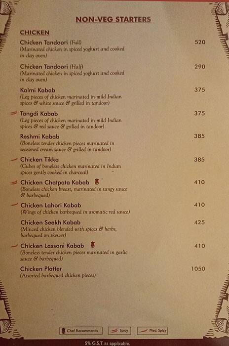 Hotel Rishi menu