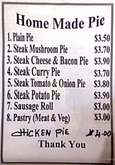 Becca's Bakery menu