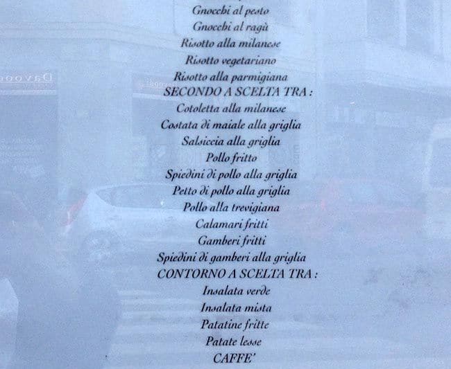 Menu di Giardino D'oro 