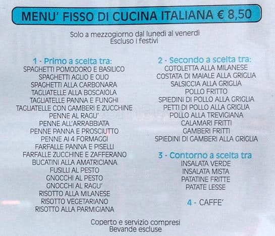 Menu di Giardino D'oro 