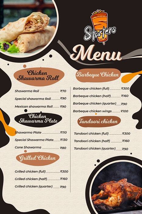 Menu At Starters Puducherry