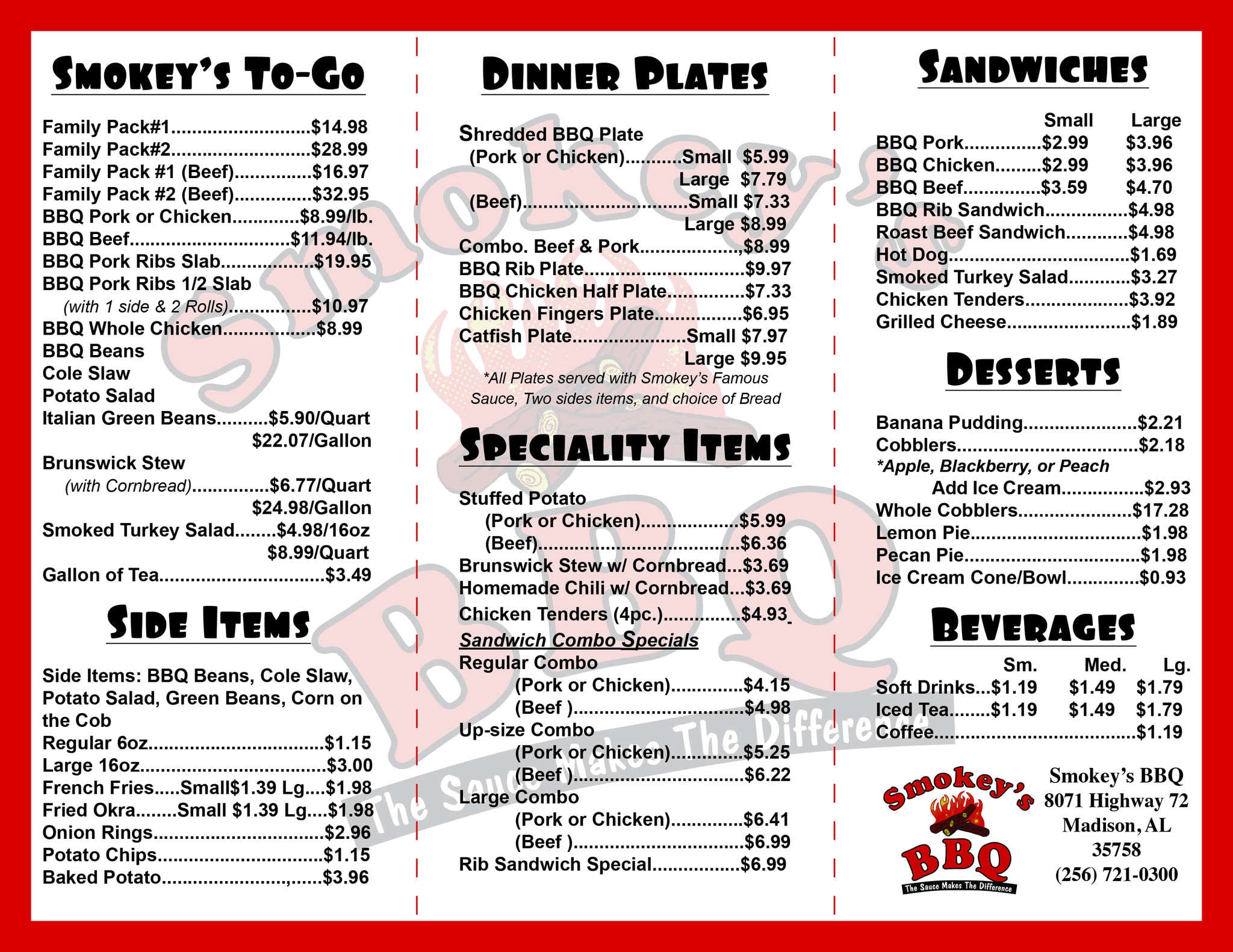 huntsville bbq menu