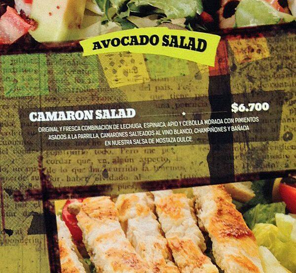 Tquila menu