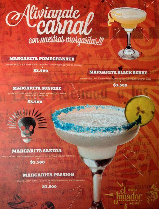 Tquila menu