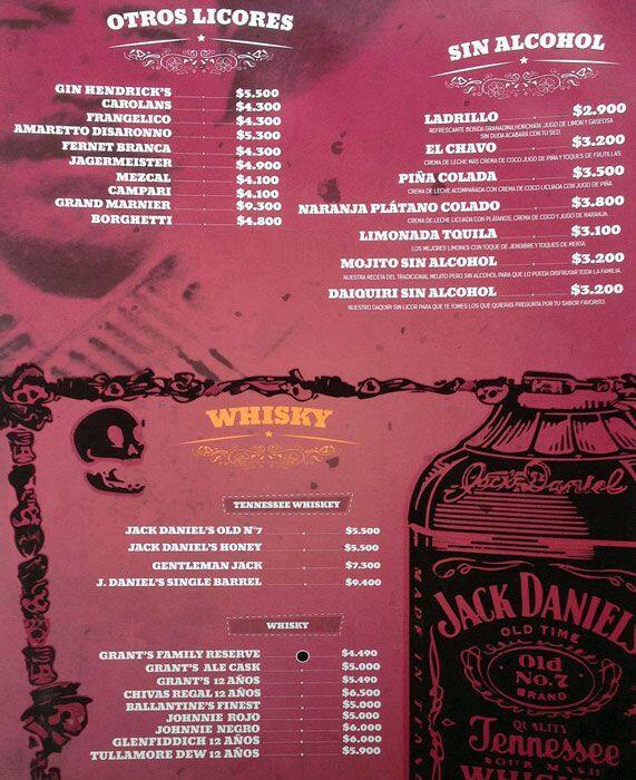 Tquila menu