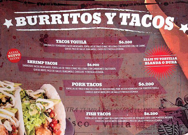 Tquila menu
