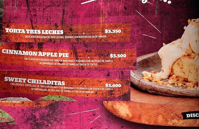 Tquila menu