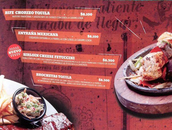 Tquila menu
