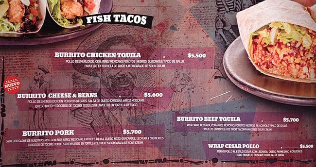 Tquila menu