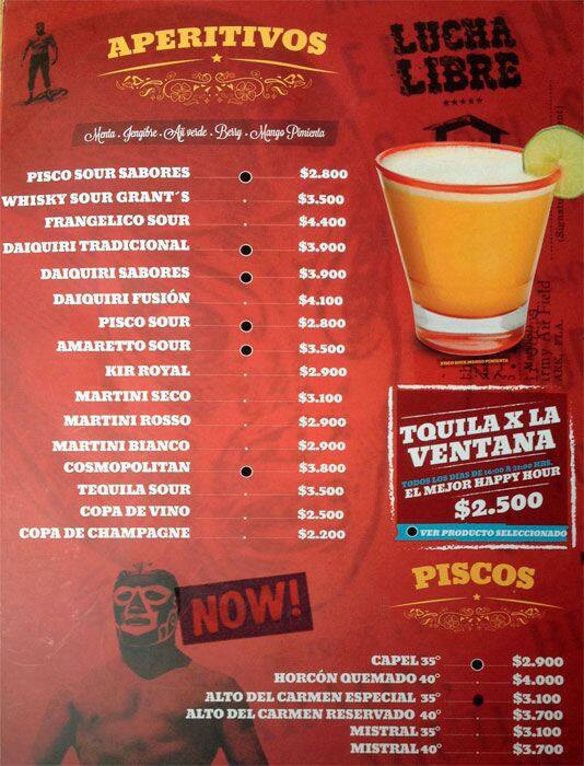 Tquila menu