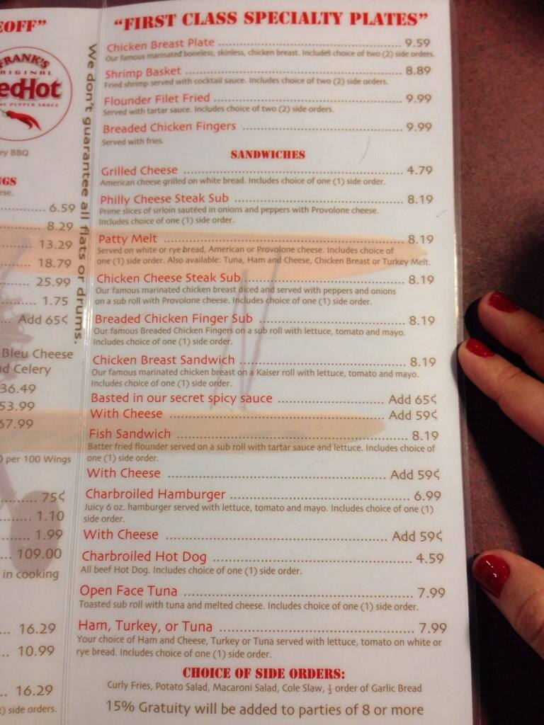 menu at flyers wings grill restaurant orlando w colonial dr flyers wings and grill menu prices