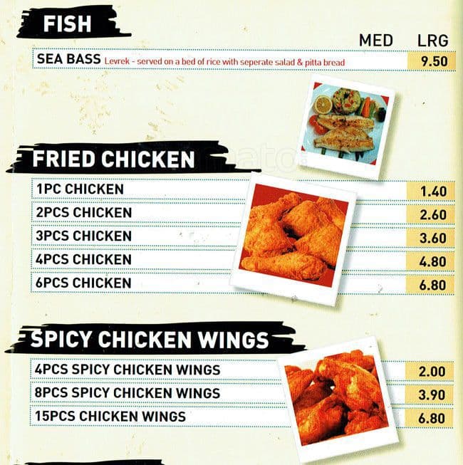 Menu at Express BBQ, London