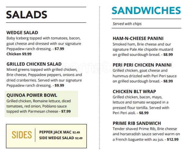 Menu at The Brass Tap pub & bar, Tallahassee, 699 W Gaines St