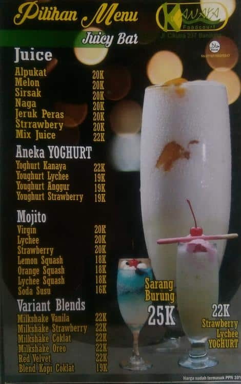 Juicy Bar Menu Menu For Juicy Bar Surapati Bandung Zomato