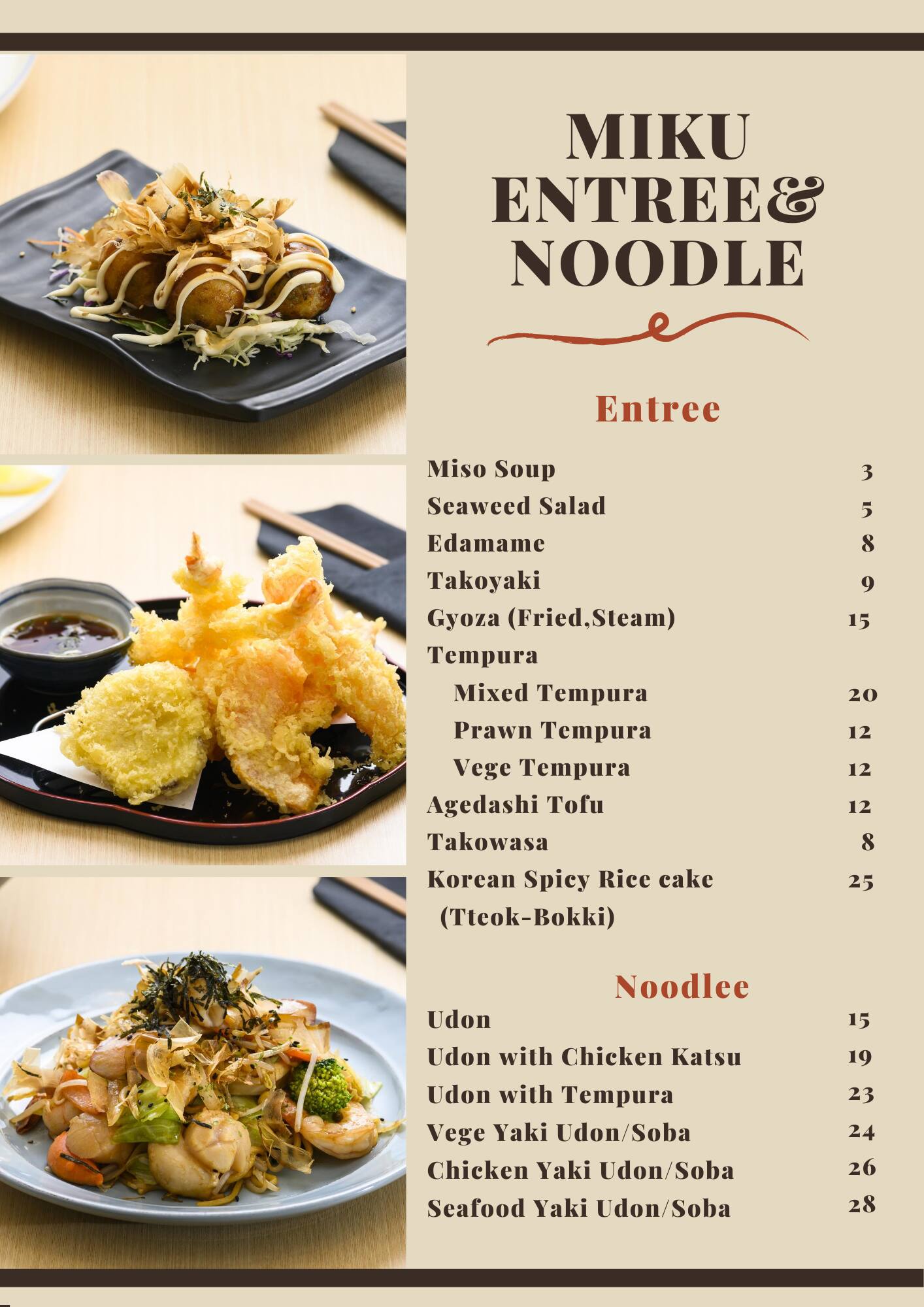 Miku menu